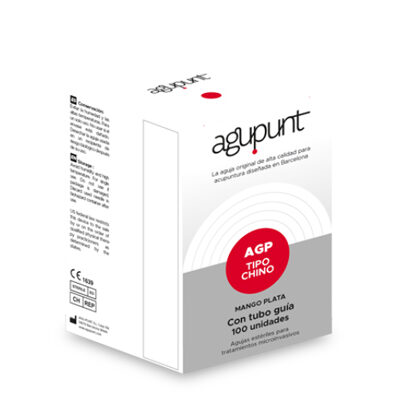 Alternative view of Agujas Acupuntura tipo china con mango de plata - 100 unds -  Con y sin TUBO - Varios tamaños